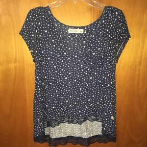 ABERCROMBIE KIDS NAVY/WHITE SHORT SLEEVE TOP